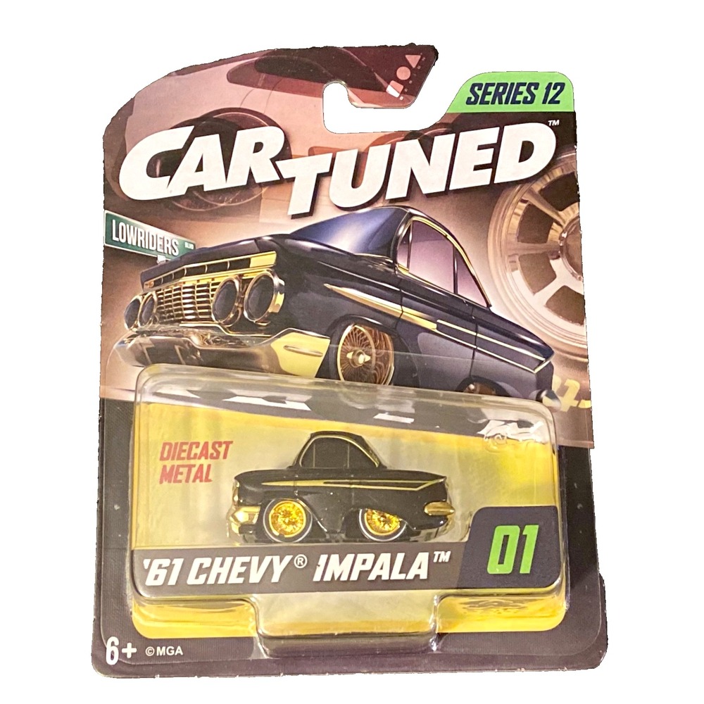 Car Tuned '61 Chevy Impala Lowrider Series 12 #01 Black Gold 1:64 Die-cast 2026